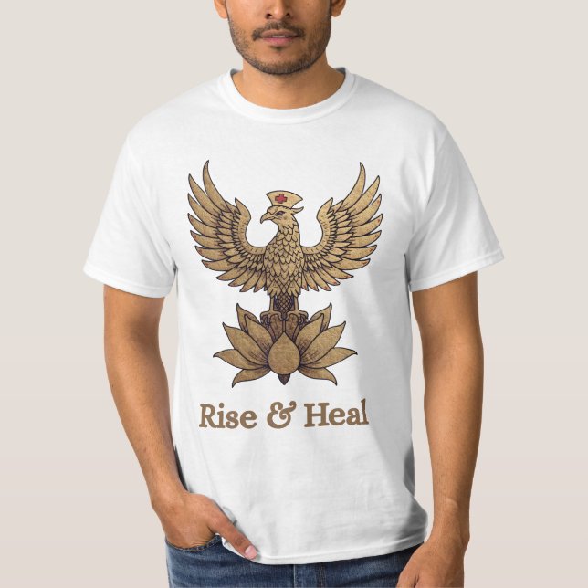 Healing Phoenix – “From Healing Flames, Care Bloss T-Shirt (Front)