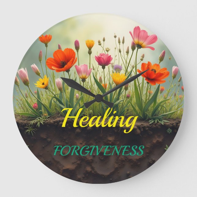 Healing requires forgiveness love fait large clock (Front)