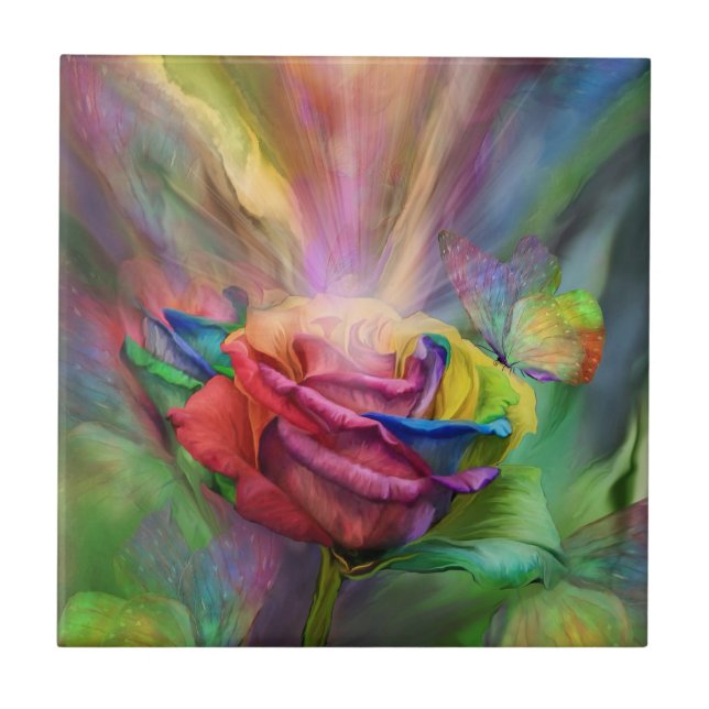 Healing Rose Fine Art Tile (Front)