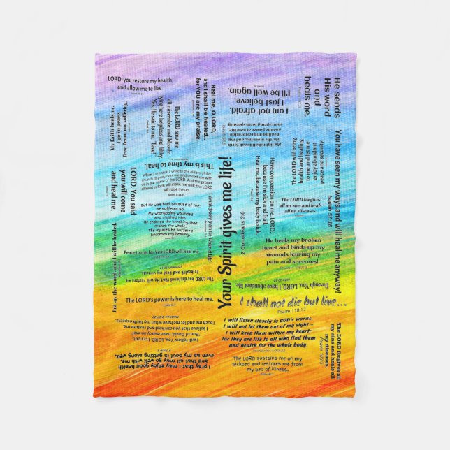 Healing Scriptures Bible Verse Fleece Blanket (Front)