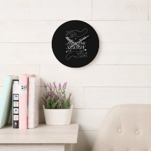 Healing Season Minimalist Black Wall Clock