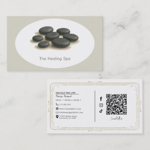 Healing Spa Flat Stones Gray & Beige Modern Business Card