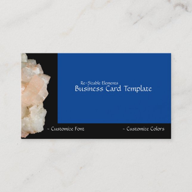 Healing Stones Energy White Quartz Business Card (Front)