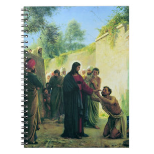 Healing the Blind Man by Carl Bloch Notebook