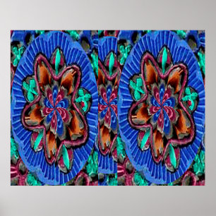 Healing Therapy - Flower Blue Poster