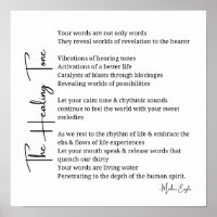 Healing Tone Sound poem poster wall art decor