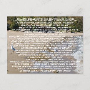 HEALING TREATMENTS FOR ILLNESS AND CANCER POSTCARD