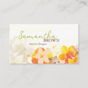 Healing Watercolor Flowers Custom Business Card