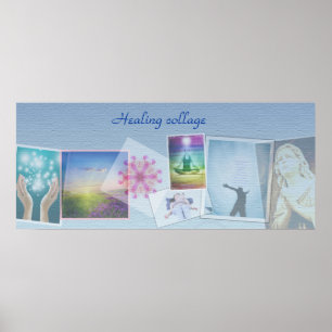 Healing with love, Reiki healers collage poster
