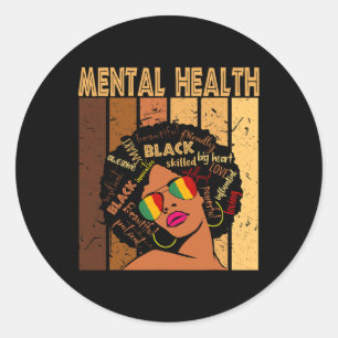 Health Afro African American Black History Month  Classic Round Sticker