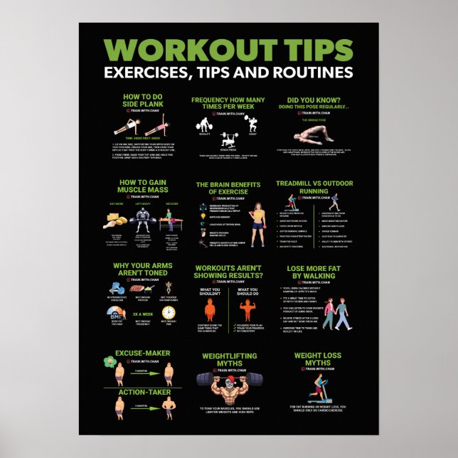 Health and Fitness Infographic - Diet and Exercise Poster (Front)