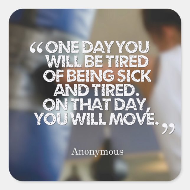 Health and Fitness Motivational Square Sticker (Front)
