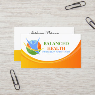 Health and Nutrition Coach Business Card