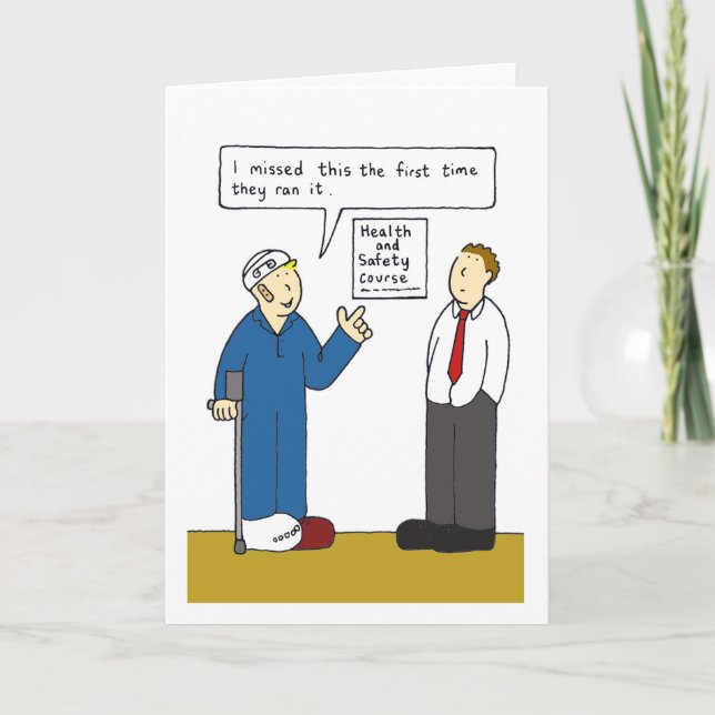 Health and Safety Humour Cartoon Card (Front)