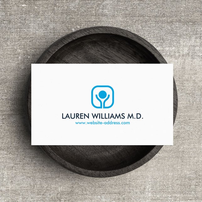 Health and Wellness Logo on White Business Card (Creator Uploaded)