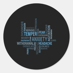 Health Awareness Anxiety Depression Disorder  Classic Round Sticker
