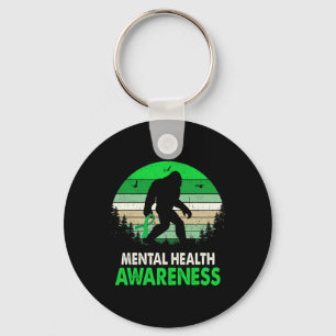 Health Awareness Bigfoot Sasquatch Mental Health  Key Ring