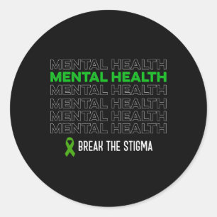 Health Awareness Break The Stigma Ribbon  Classic Round Sticker
