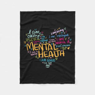 Health Awareness Gifts Depression Fleece Blanket