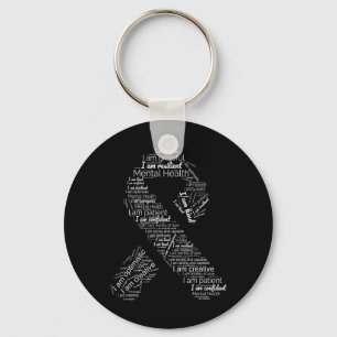 Health Awareness Green Ribbon In May Support  Key Ring