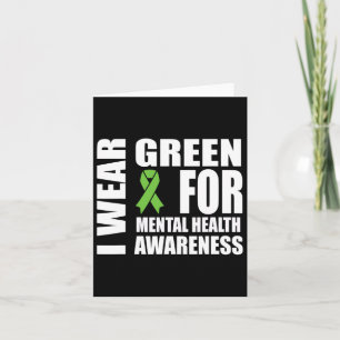 Health Awareness Green Ribbon Support  Card