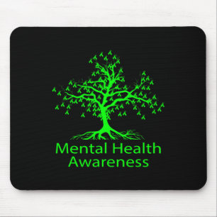 Health Awareness Green Tree Mental Health Awarenes Mouse Pad