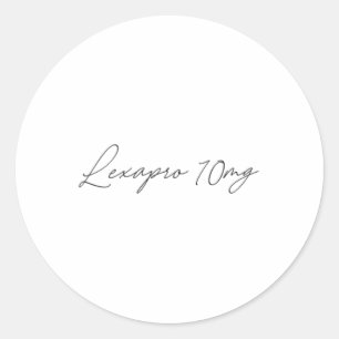 Health Awareness - lexapro 10mg - Cursive  Classic Round Sticker