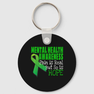 Health Awareness Mental Health Ribbon  Key Ring