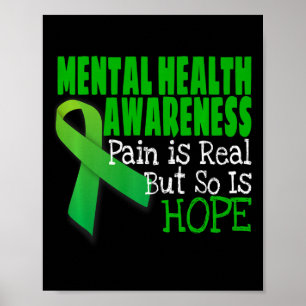 Health Awareness Mental Health Ribbon  Poster