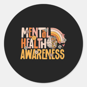 Health Awareness Mental Illness Therapist Counselo Classic Round Sticker
