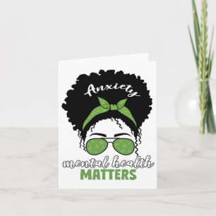 Health Awareness Messy Bun Mental Health Problems Card