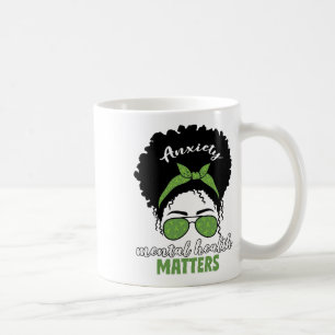 Health Awareness Messy Bun Mental Health Problems Coffee Mug