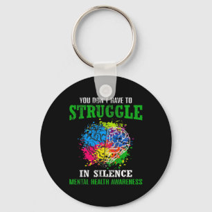 Health Awareness Month Fight Stigma Mental Disease Key Ring