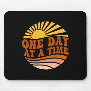 Health Awareness One Day At A Time Retro Sunshine Mouse Pad
