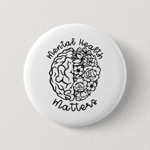 Health Awareness Problems Flowers Human Brain Illn 6 Cm Round Badge