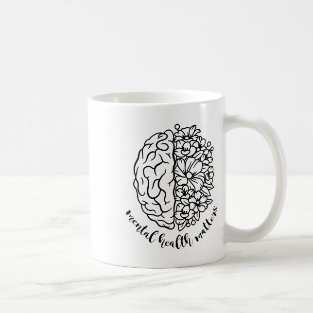 Health Awareness Problems Flowers Human Brain Illn Coffee Mug (Right)