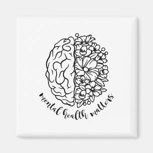 Health Awareness Problems Flowers Human Brain Illn Magnet
