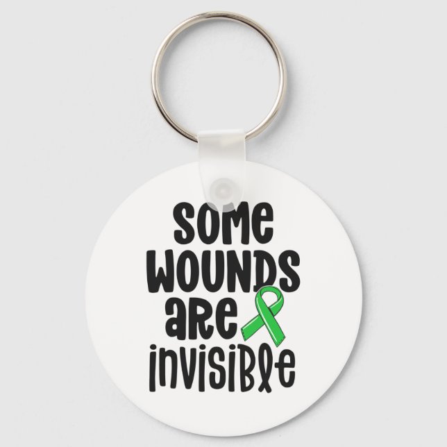 Health Awareness Some Wounds Are Invisible 1  Key Ring (Front)