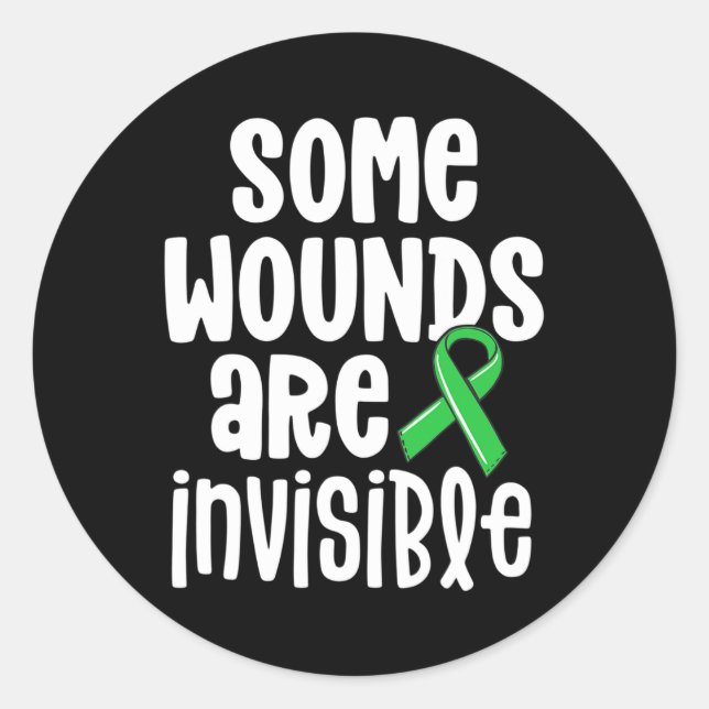 Health Awareness Some Wounds Are Invisible  Classic Round Sticker (Front)