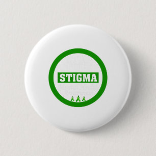 Health Awareness Stop The Stigma Green Ribbon 6 Cm Round Badge