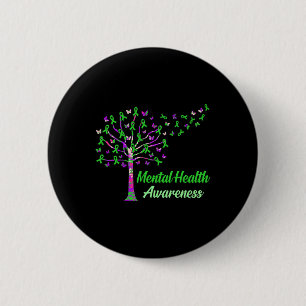Health Awareness Tree Ribbons Supporter Graphic  6 Cm Round Badge