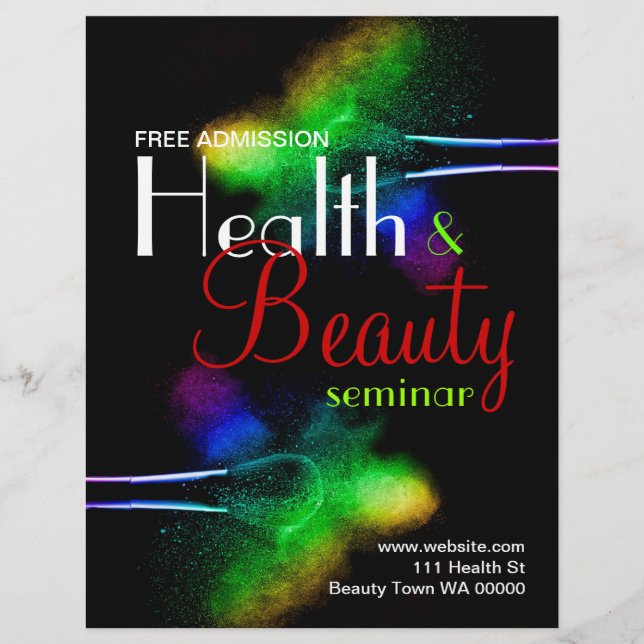 Health Beauty Seminar Flyer Invitation (Front)