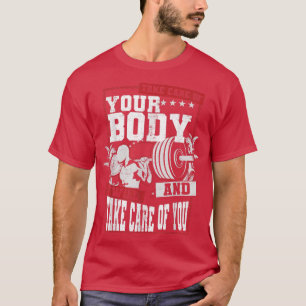 Health body fitness workout vegan gym fit eercise T-Shirt