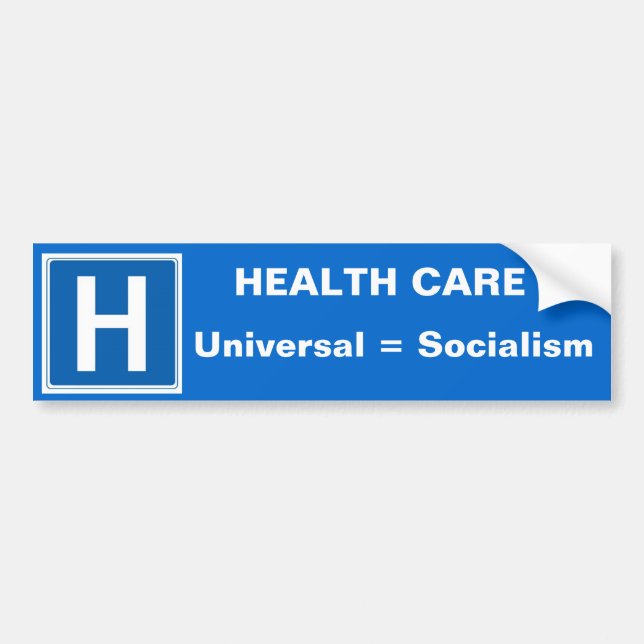 Health Care Bumper Sticker blue (Front)