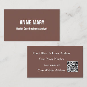 Health Care Business Analyst Terracotta QR Code Card