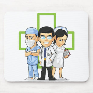Health Care or Medical Staff - Doctor & Nurse Mouse Pad