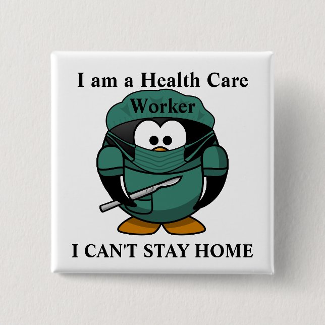 Health Care Worker 15 Cm Square Badge (Front)