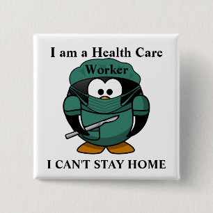 Health Care Worker 15 Cm Square Badge