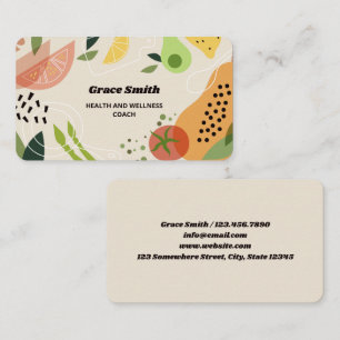 Health Coach Nutritionist Business Card