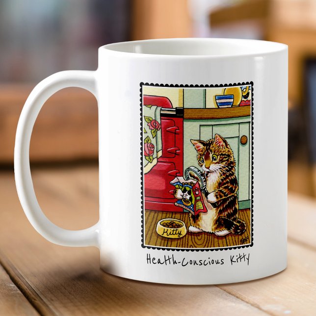 Health Conscious Kitty Cat Cute Custom Coffee Mug (Creator Uploaded)